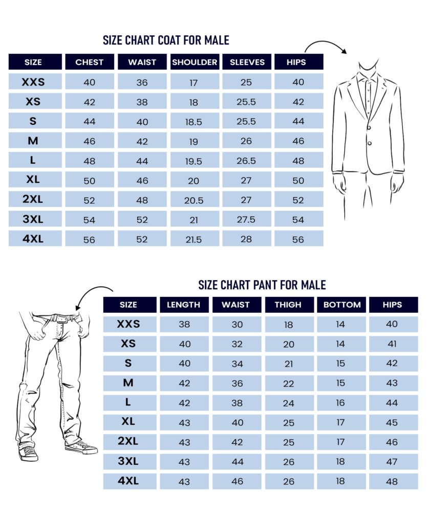 Coat & Pent Size Chart