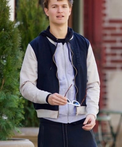 Ansel Elgort Blue Jacket
