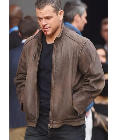 Jason Bourne Brown Real Leather Jacket