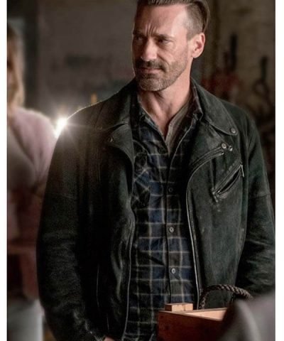 Jon Hamm Baby Driver Suede Buddy Jacket