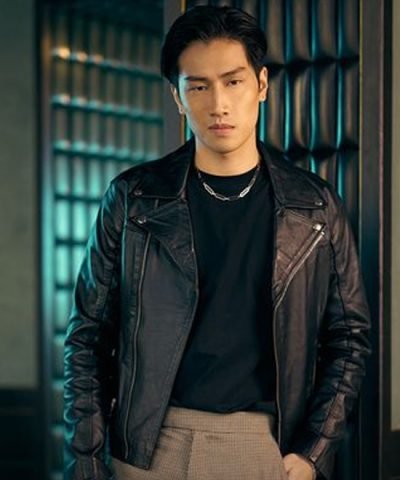 KinnPorsche the Series La 'forte 2022 Bible Wichapas Sumettikul Black Leather Jacket