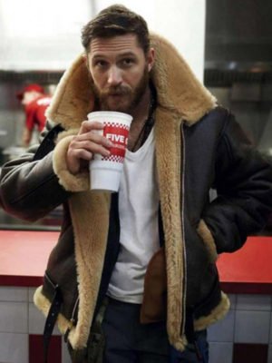 Farrier Dunkirk Tom Hardy Shearling Leather Jacket