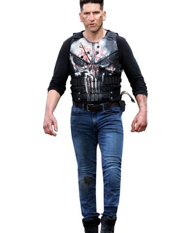 Frank Castle The Punisher Black Leather Vest