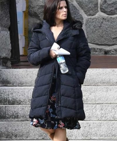 Neve Campbell Skyscraper Black Cotton Coat