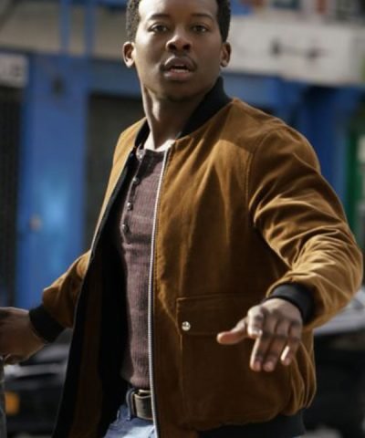 God Friended Me Brandon Micheal Hall Brown Suede Bomber Jacket