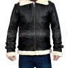 Black B3 Bomber Shearling Hooded Jacket