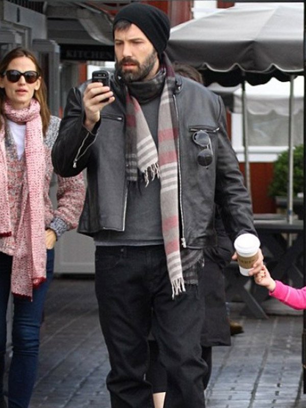 Ben Affleck Black Leather Jacket Ben Affleck Santa Monica Jacket