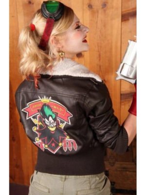 Harley Quinn Black Leather Jacket