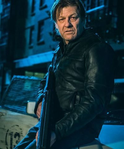 Curfew Sean Bean Black Moto Leather Jacket