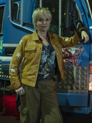 Miranda Richardson Curfew Lou Collins Yellow Leather Jacket
