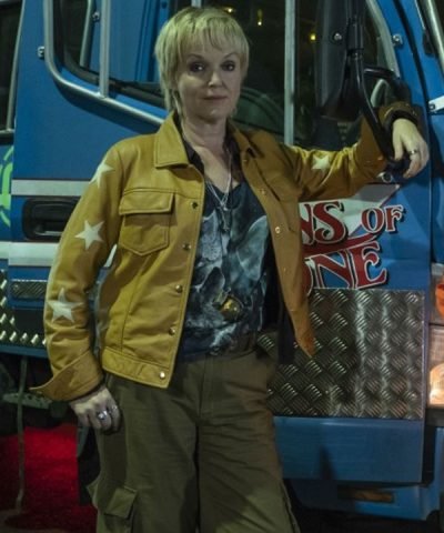 Miranda Richardson Curfew Lou Collins Yellow Leather Jacket