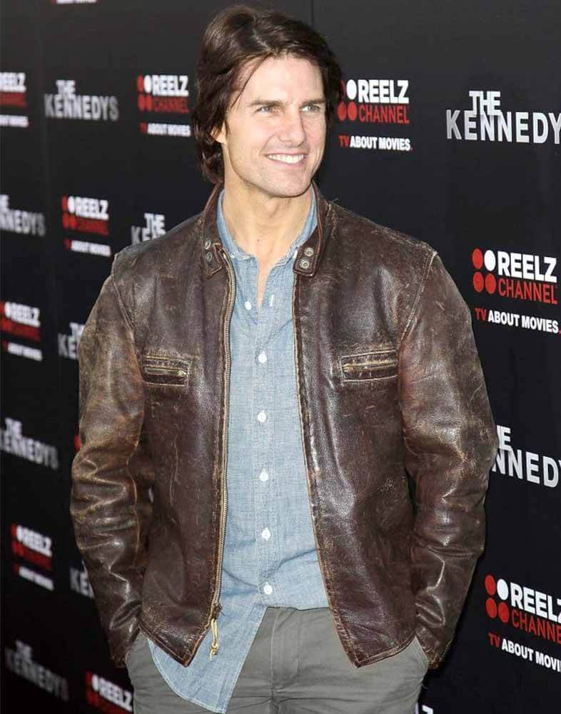 distressed leather jacket