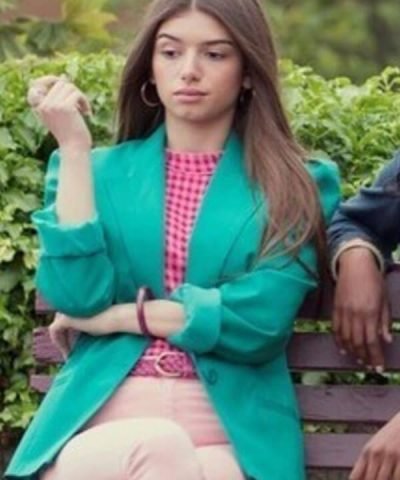 Mimi Keene TV Series Sex Education SO2 Ruby Green Coat