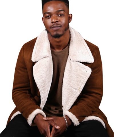 Stephan James Brown Coat