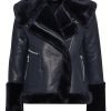 Ladies B2 Fur Collar Leather Jacket