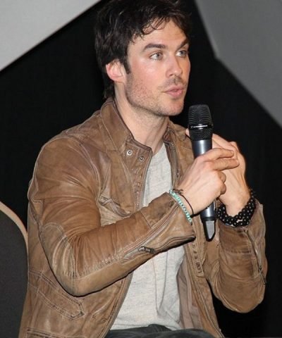 Ian Somerhalder Distressed Leather Slimfit Jacket