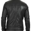 Men Retro Biker Black Leather Jacket