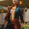 Harley Quinn Suicide Squad Kill the Justice League Red and Blue Studded Jacket