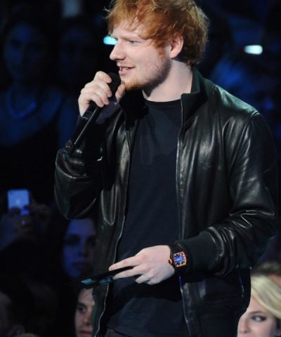 Black Ed Sheeran Black Leather Jacket