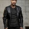 Peter Gadiot Black Leather Jacket