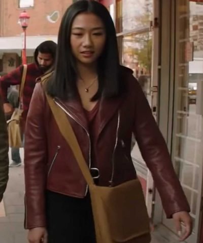 Kung Fu Nicky Maroon Biker Leather Jacket