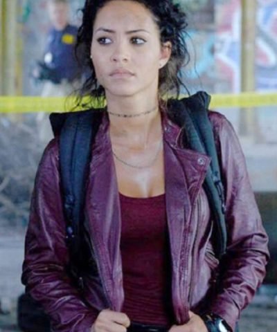 Riley Davis MacGyver Maroon Biker Jacket