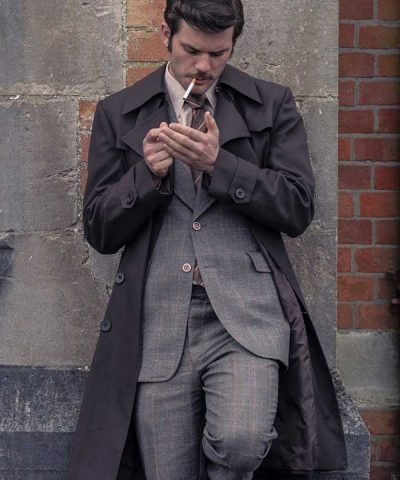 TV Series Dalgliesh 2021 Jeremy Irvine Brown Trench Coat
