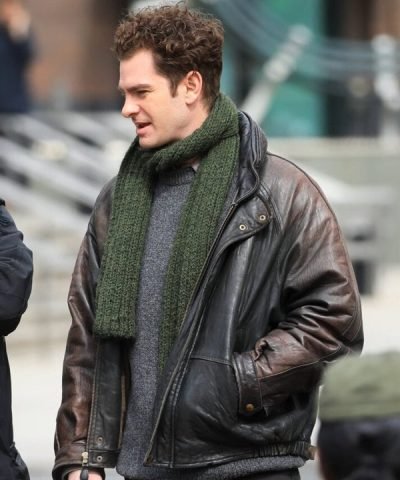 Jonathan Larson Tick Tick Boom Andrew Garfield Black Leather Jacket