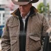 John Dutton Yellowstone Season 4 Brown Quilted Jacket