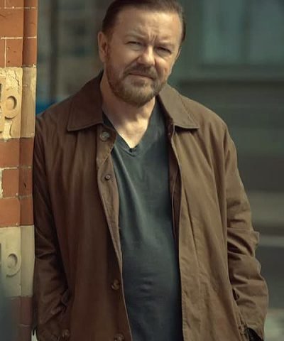 Tony Johnson Ricky Gervais After Life Brown Cotton Jacket