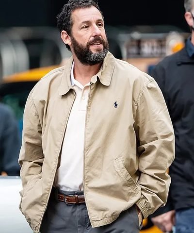 Adam Sandler Hustle Beige Cotton Jacket