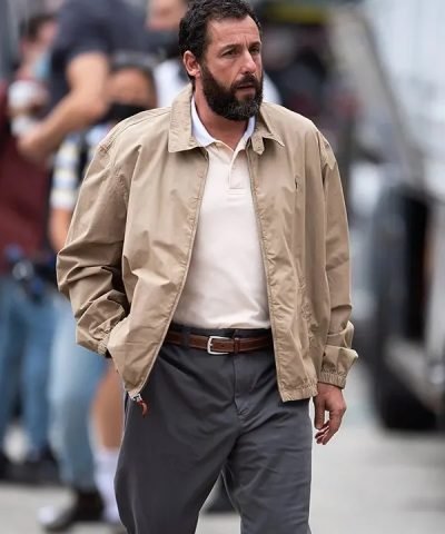 Adam Sandler Hustle Beige Cotton Jacket