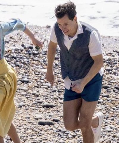 Harry Styles My Policeman Navy Blue Vest