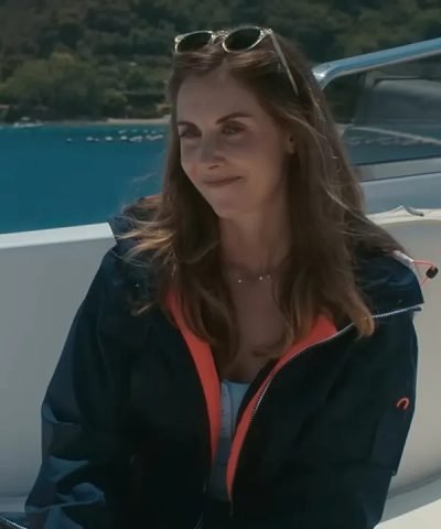 Spin Me Round 2022 Alison Brie Black Cotton Jacket