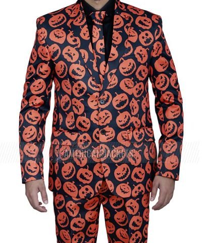 Halloween Party Pumpkin Black Suit