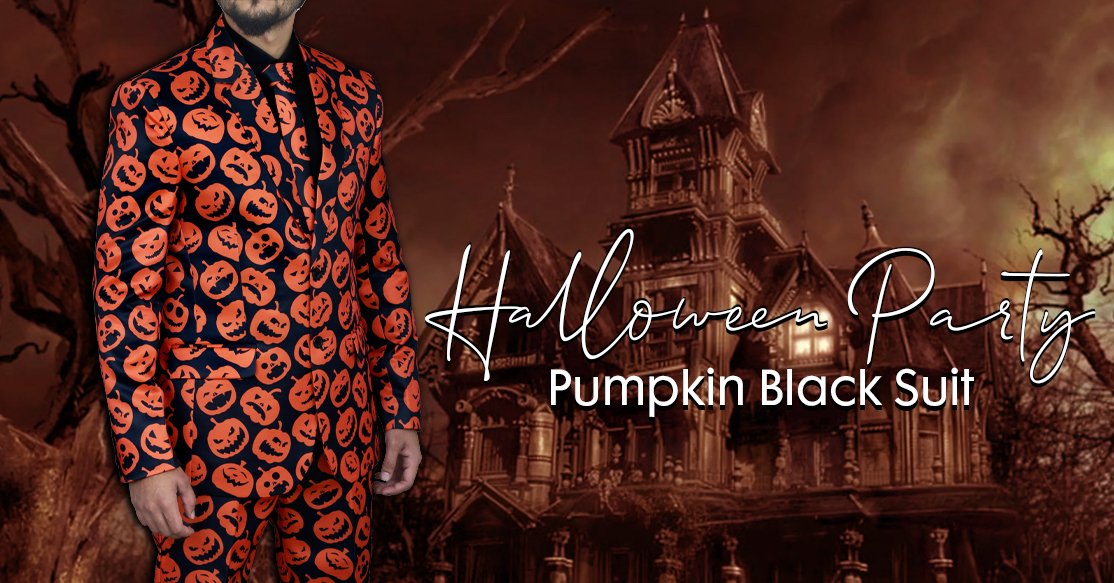 THE TRENDY HALLOWEEN PARTY PUMPKIN BLACK SUIT
