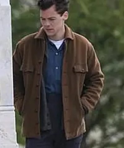 Harry Styles My Policeman Brown Wool Jacket