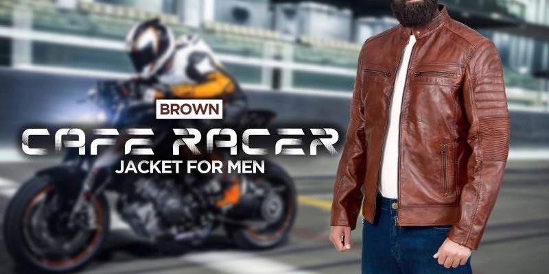 Brown Cafe Racer Jacket for Men