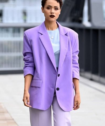 Nathalie Emmanuel The Invitation 2022 Purple Blazer
