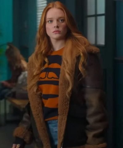 Fate The Winx Saga S02 Abigail Cowen Shearling Brown Leather Jacket