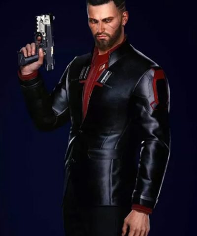 Cyberpunk 2077 V Male Player Leather Black Blazer