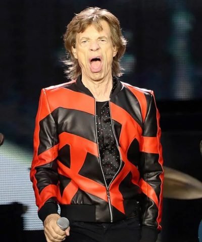 Rolling Stones Mick Jagger Liverpool Leather Bomber Jacket