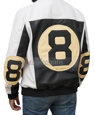 Black Adam Mohammed Amer White and Black Leather Jacket