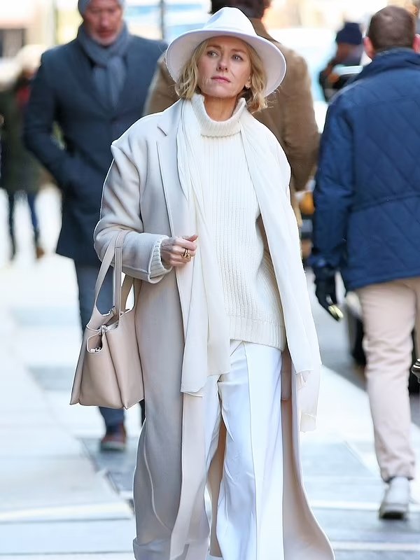 S01 The Watcher Nora Brannock White Wool Coat S01 The Watcher Nora Brannock White Wool Coat