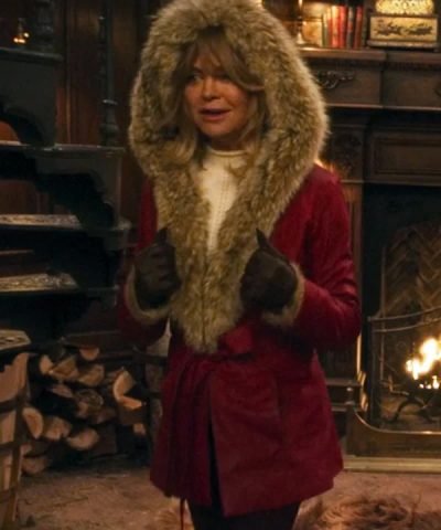 Goldie Hawn The Christmas Chronicles Red Leather Coat