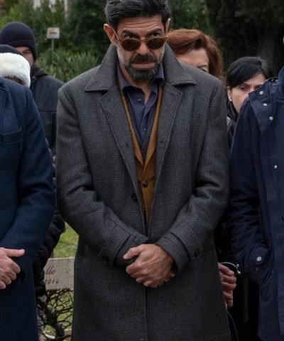 Corro da te Pierfrancesco Favino Grey Wool Coat