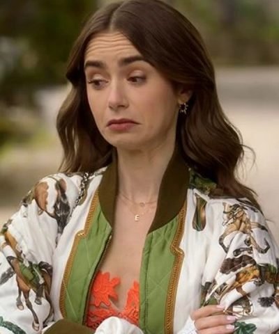 TV Series Emily in Paris Lily Collins Bomber Jacket