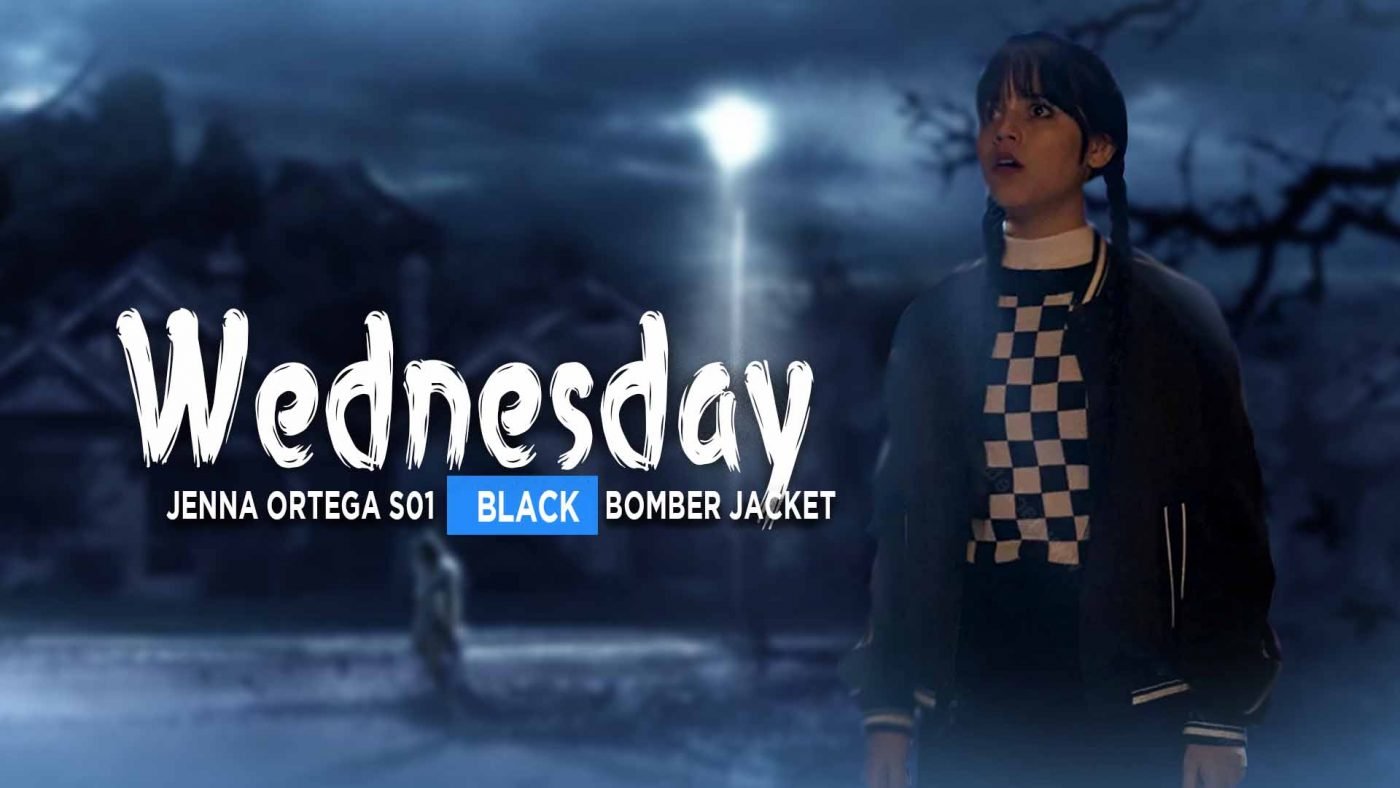 Wednesday Jenna Ortega S01 Black Bomber Jacket