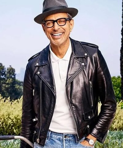 Ian Malcolm Jurassic World Dominion Jeff Goldblum Black Biker Leather Jacket