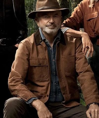 Sam Neill Jurassic World Dominion Brown Cotton Jacket